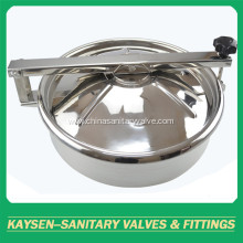 Sanitary round non pressure manways with bulge